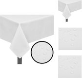 vidaXL Tafelkleed Polyester - 220x130cm - Waterafstotend - Set van 5 - Wit - Tuinmeubelhoes