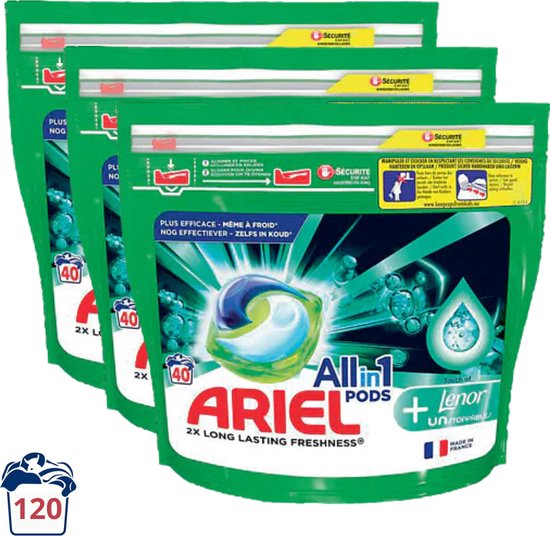 Ariel AllinOne pods met Lenor Unstoppables 120 wasbeurten/capsules