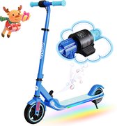 Bol.com Geekme Elektrische step kinderen - Verlichting - 16 km/u - max 50 kg - Bluetooth - Blauw aanbieding