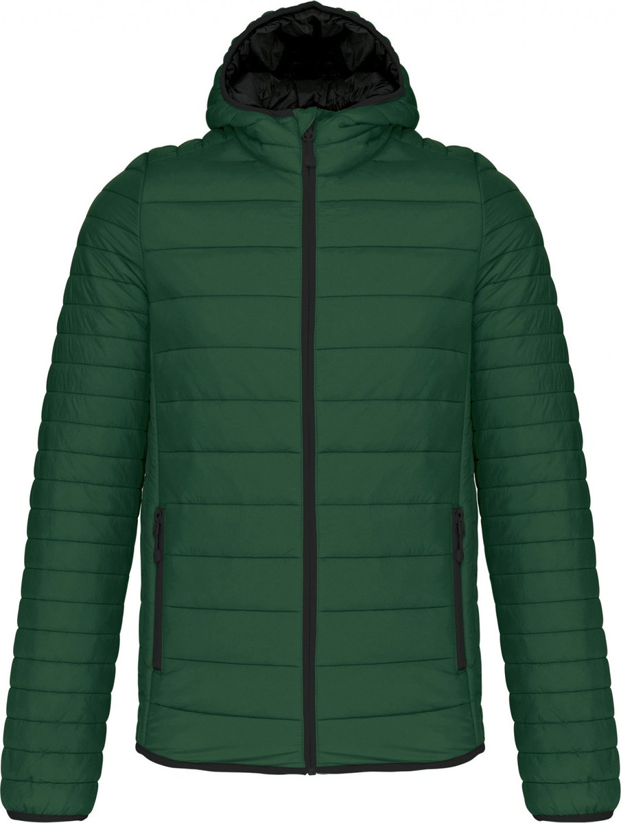 Kariban Men’ lightweight hooded padded jacket K6110 Forest Groen