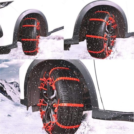 10 Stuks Sneeuwkettingen Voor Autobanden - Antislip Ritsbanden Voor Auto, SUV En Vrachtwagen - Winterbanden Kettingen