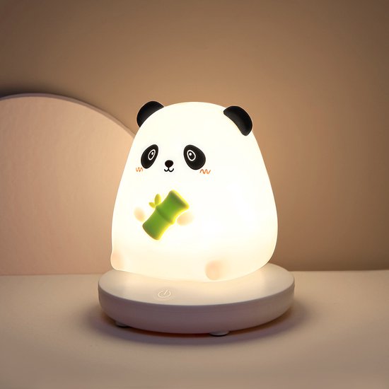 Led Panda Cartoon Nachtlampje Baby Slapen, Siliconen Lamp, Decoratie Nachtlampje Voor Kinderen, Cadeau Slaapkamer Verlichting