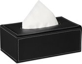 tissue box kunstleer - grote tissuedoos - zakdoekendoos