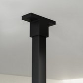 FortiFura Galeria inloopdouche - 30x200cm - ribbelglas - plafondarm - mat zwart