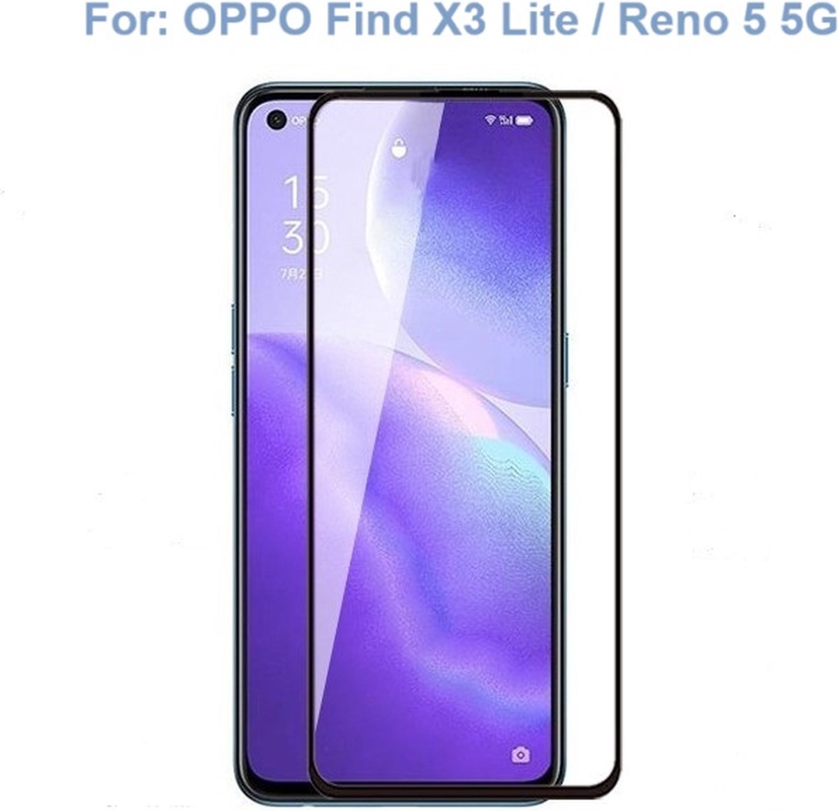 Full Cover Glass Screen Protector for OPPO Find X3 Lite / Reno5 5G _ Black