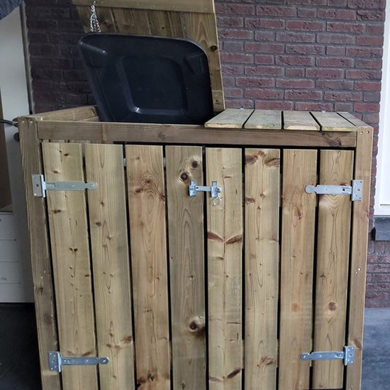 Cache-containers Andre - Conversion de Kliko double - Rangement de conteneurs - Armoire à conteneurs - Rangement de conteneurs pour 2 poubelles - woodselections