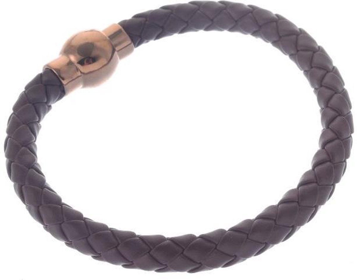 Behave - donkerbruine armband met magneetsluiting - basic herentrend
