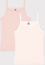 Petit Bateau Set de 2 chemisettes en coton à bretelles et fleur pour enfant Maillot de corps Filles - Multicolore - Taille 104