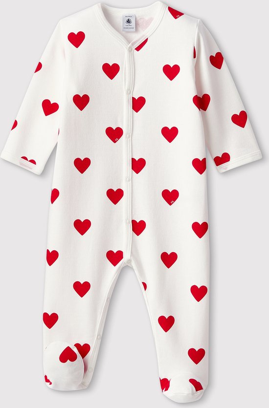 Foto: Petit bateau babypyjama met rode hartjes meisjes boxpak rood maat 68