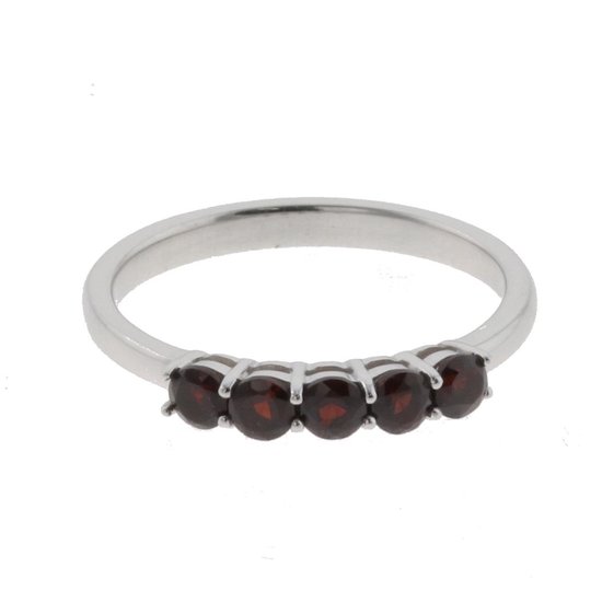 Ring Behave - argent - rouge - avec pierres de gamètes - argent 925 - taille 56 - 17,75 mm