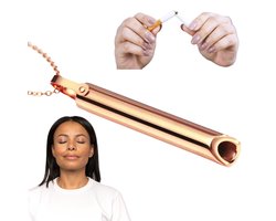 Anti-Stress ketting: helpt bij Angsten, Stress, Paniekaanvallen en Hyperventilatie - Rosé Goud - Stoppen met Roken Fluitje aan Ketting