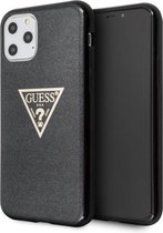 GUESS Solid Glitter Backcase Hoesje iPhone 11 Pro - Zwart