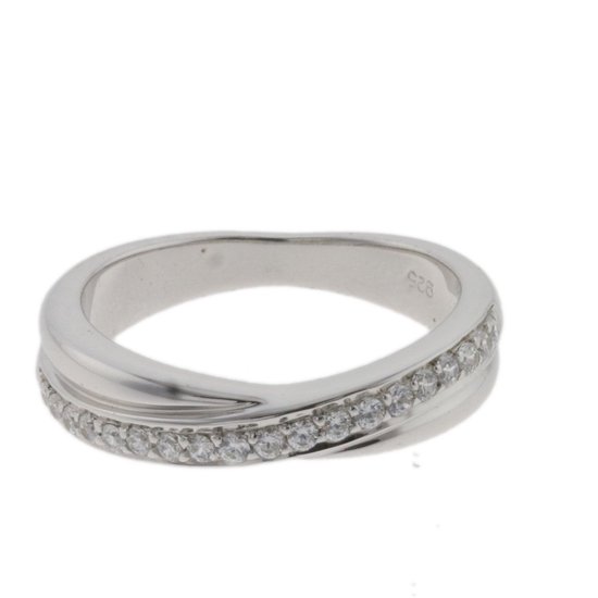 Behave Ring - zilver - 925 zilver - met steentjes - maat 54 - 17.25mm