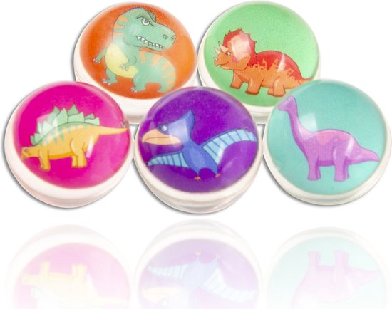 Stuiterballen 6 Stuks Rubberen Dinosaurus stuiterballen - Party bag fillers voor kinderen - Dino - Verjaardagsspeelgoed voor kinderen - Meerkleurig met verschillende Varianten.