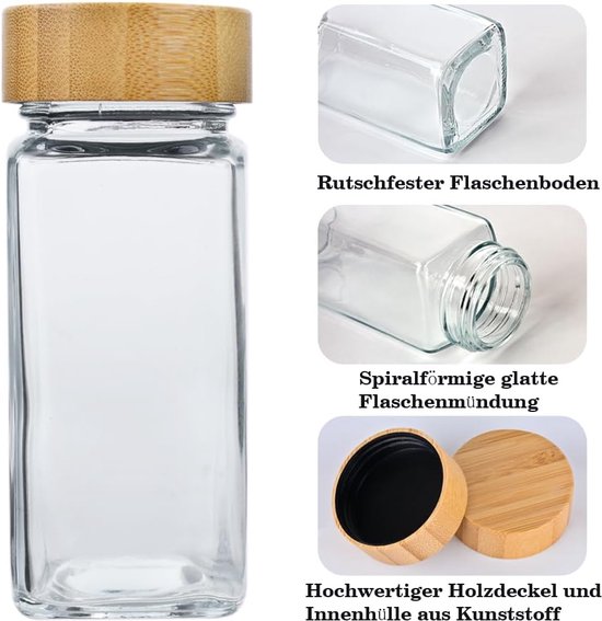 Een set van 13 stuks (1 roestvrijstalen kruidenrek 12 kruidenpotjes