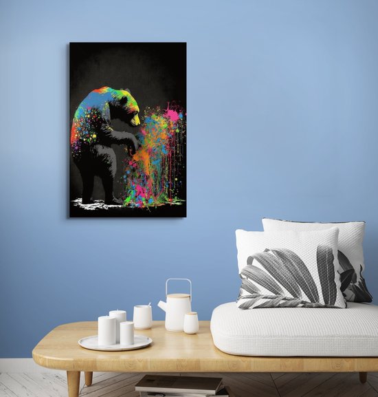 Banksy - peinture salon - toile de Banksy - art de Banksy - peinture d'ours - peintures de Banksy - 100 x 150 cm 18mm