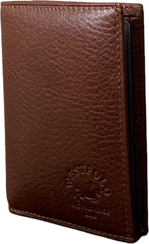 Porte-cartes en cuir unisexe de Luxe Westpolo - Espace pour 12 cartes et billets - Cadeau idéal pour les anniversaires, la Vaderdag, la fête des mères, la Saint-Valentin et plus encore - Cognac - 616