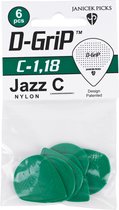 Médiators Janicek - D-Grip Jazz C - Plectre - 1,18 mm - paquet de 6