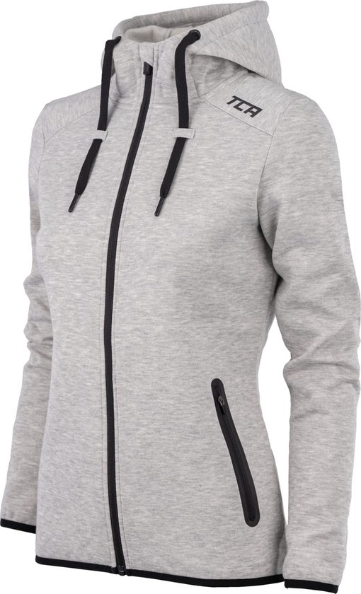 TCA Women's Revolution Tech Hoodie with Zip Pockets - Quiet Shade Marl, Large