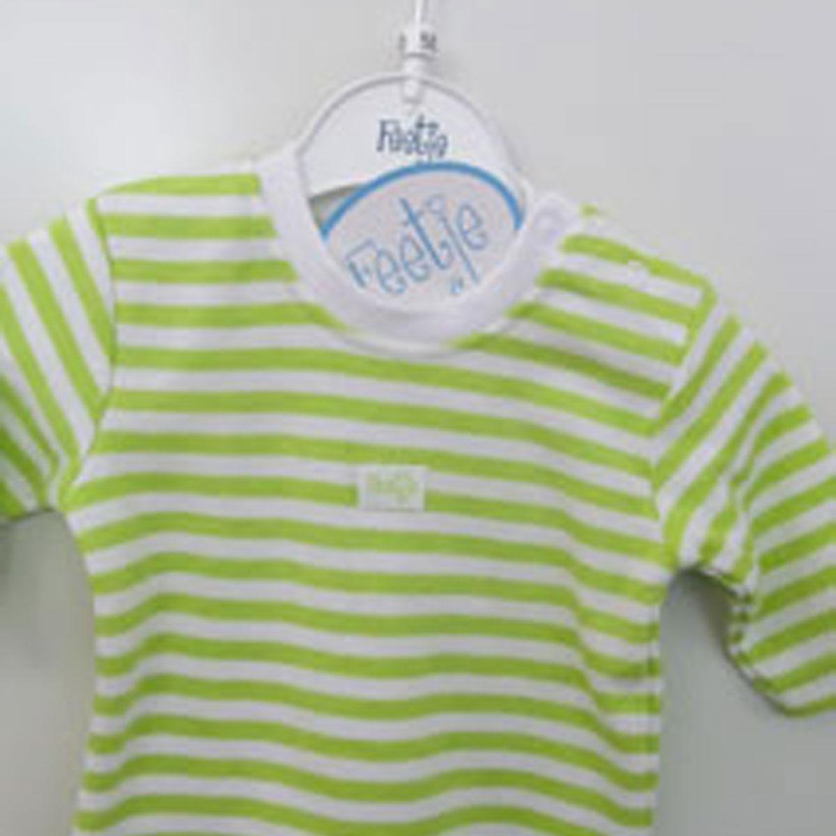 Feetje shirt streep limegroen met wit maat 56