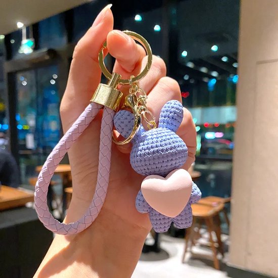 Porte-clés de Luxe , magnifique lapin, pendentif de sac pour femme, cadeau pour fille, porte-clés de voiture