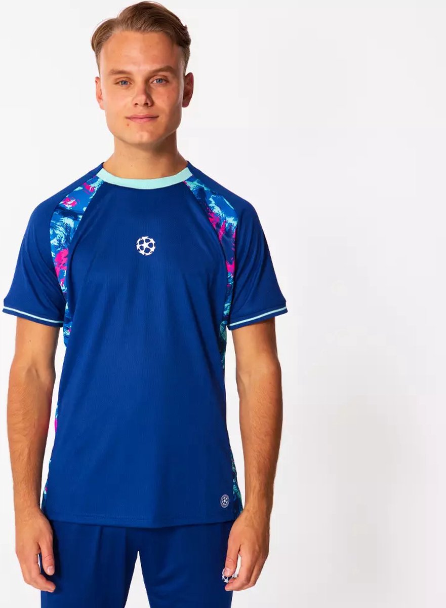 Champions League Voetbalshirt Heren - Blauw - Maat XL - Sportshirt Volwassenen - Blauw