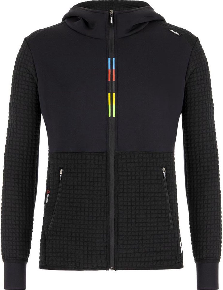 Santini Casual jack Zwart Heren - Official Uci Rainbow Casual Jacket Black-4XL