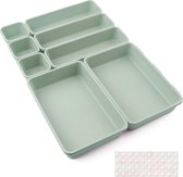 Drawer Inserts 8 Pieces Separation System Spice Organiser Drawer Green Separator Bathroom Organiser Boxes Set with Silicone Non-Slip Ball Hemnes Chest of Drawers Kitchen Desk Utensils