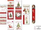 50 cartes de Noël avec enveloppe & porte-cartes offert - 10 x 14 cm - série "Vintage"