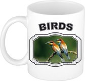 Dieren liefhebber bijeneter vogel mok 300 ml - kerramiek - cadeau beker / mok vogels liefhebber
