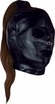 Shots - Ouch! OU889BLO - Mask with Blonde Ponytail - Black