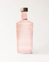 Paveau Waterflessen Waterfles 1.25 liter Schenkkan Glas Karaf Met Dop Pink Rose Roze
