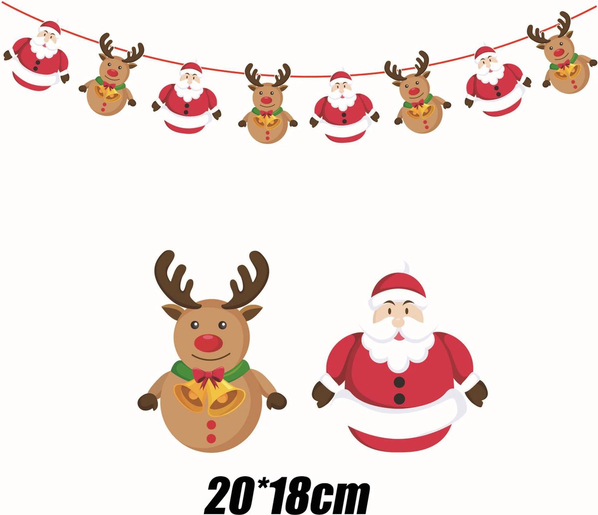 Kerst slinger - Kerstbanner- Decoratie kerst- decoratie binnen kerst- XMAS- Vlaggenlijn kerst - 1 stuk, 3 meter