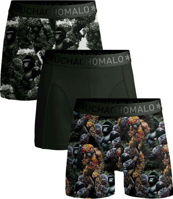 Muchachomalo boxershorts - heren boxers normale (3-pack) - Boxer Shorts Print/print/solid - Maat:
