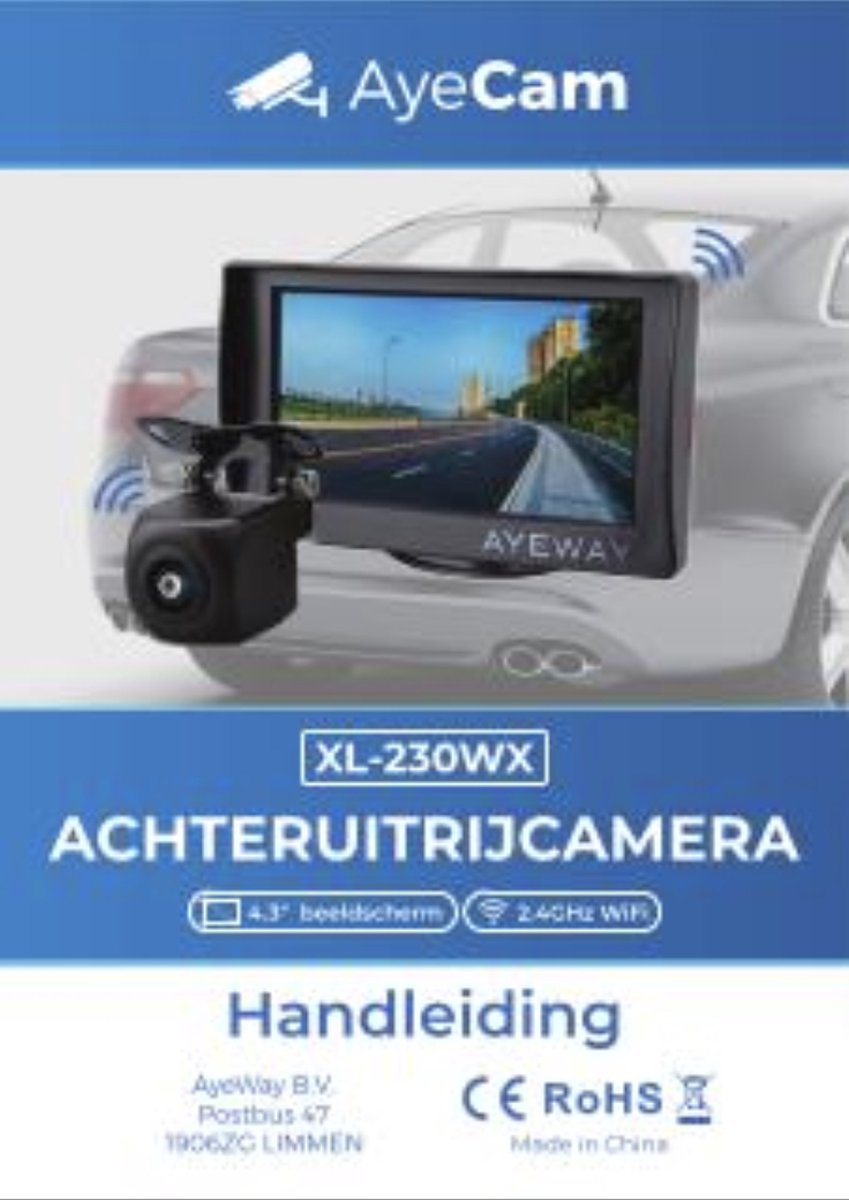 OBEST Draadloze achteruitrijcamera, 7 inch high-definition