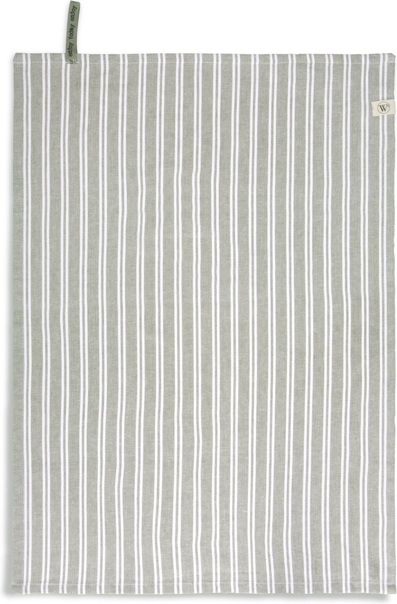 Dry with Stripes theedoek 50x70cm legergroen