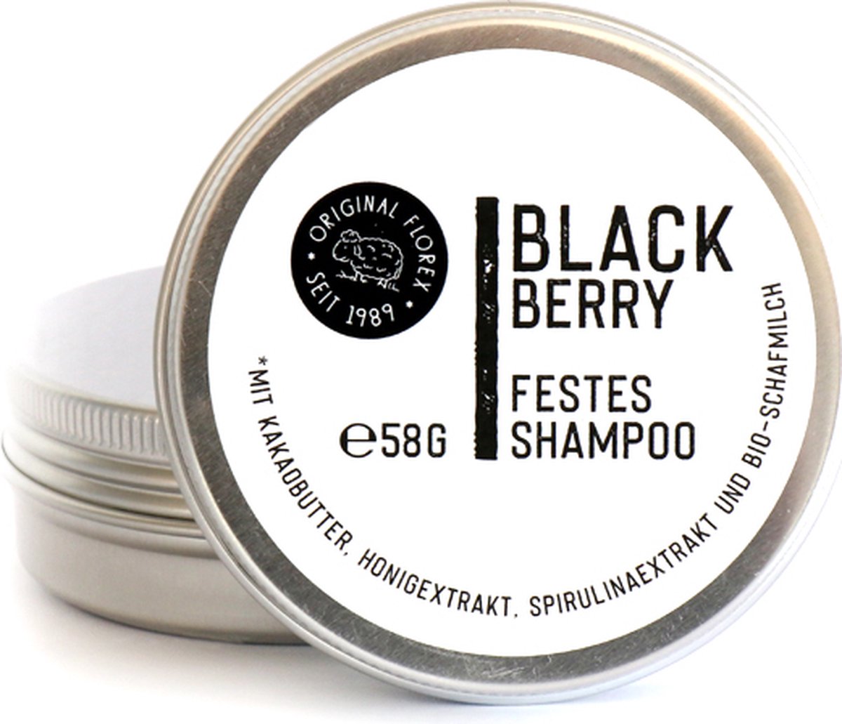 Original Florex® - Shampoo Bar Black Edition with tin 58g Blackberry - natural ingredients - Solid Shampoo
