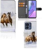 GSM Hoesje Geschikt voor Motorola Edge 40 Wallet Book Case Paarden