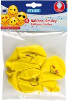 Stylex Balonnen Smiley 75 cm 6 Stuks Geel