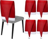 Kerststoelhoezen, set van 4 stuks, stoelbekleding, kerstdecoratie, kerststoelhoes, decoratie om op de stoel te hangen voor Kerstmis, 120 x 50 cm