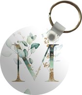 Sleutelhanger rond - Letter M - Plastic sleutelhangers - Keychain - Uitdeelcadeautjes - Cadeautje eerste letter van je naam