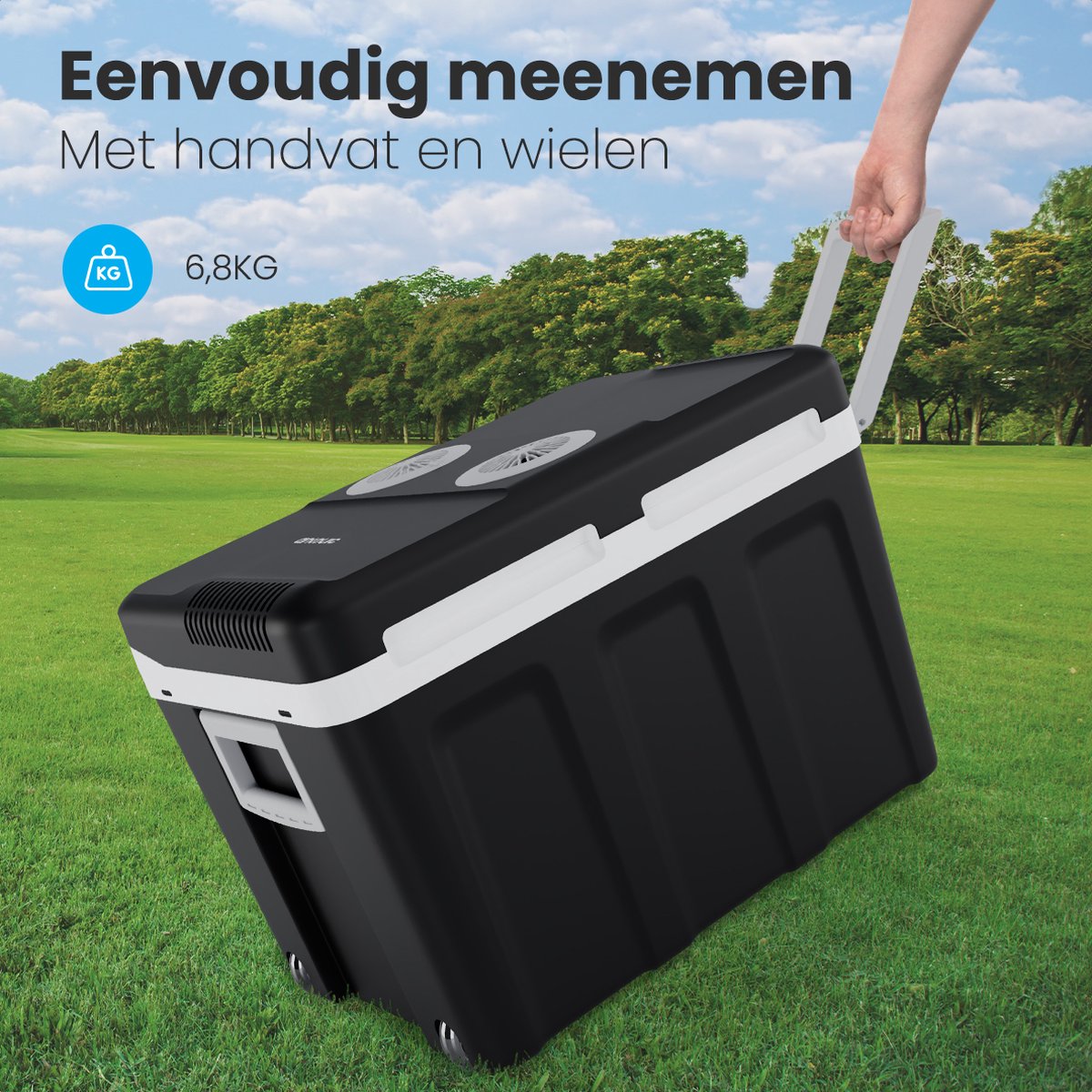 Auronic Koelbox Elektrisch 12V en 230 volt - 40L - Auto - Camping Koelkast - Koelen en Verwarmen - Frigobox - Zwart — afbeelding 4