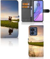 Smartphone Hoesje Geschikt voor Motorola Edge 40 Flip Case Koe
