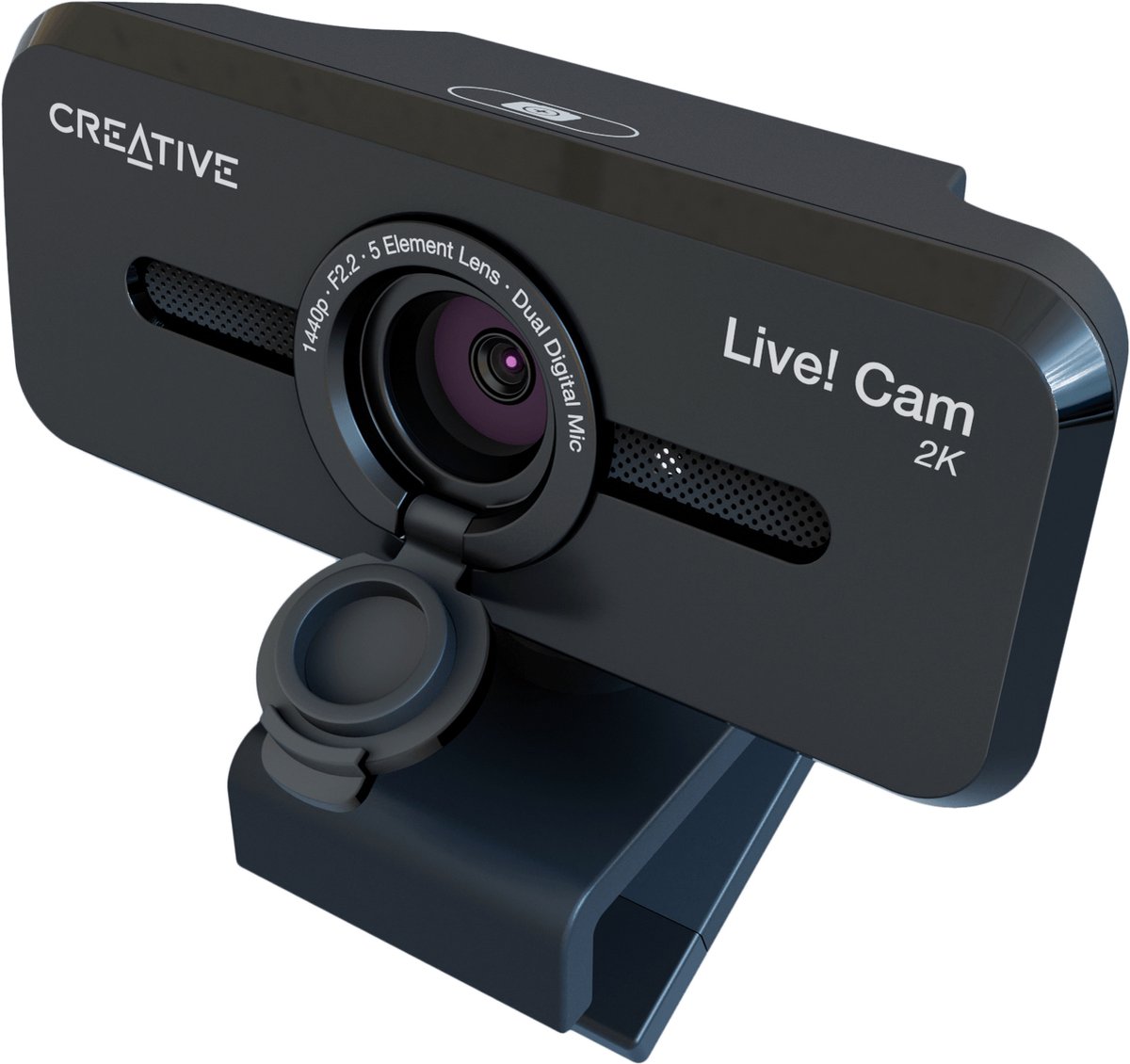 CREATIVE Live! Cam Sync V3 2K QHD USB-webcam met 4-voudige digitale zoom en microfoons, 1080p HD, tot 95° gezichtsveld, lensafdekking, voor PC Mac