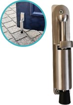 Kierr® Hold 100 Kierr Deurstopper RVS klein Voetbediening - Garagestop- Windhaak – Zonder Boren en Schroeven! - ook voor Kunststof - Binnendeur Buitendeur - Deurklem, Deurstop, Deurstoppers,