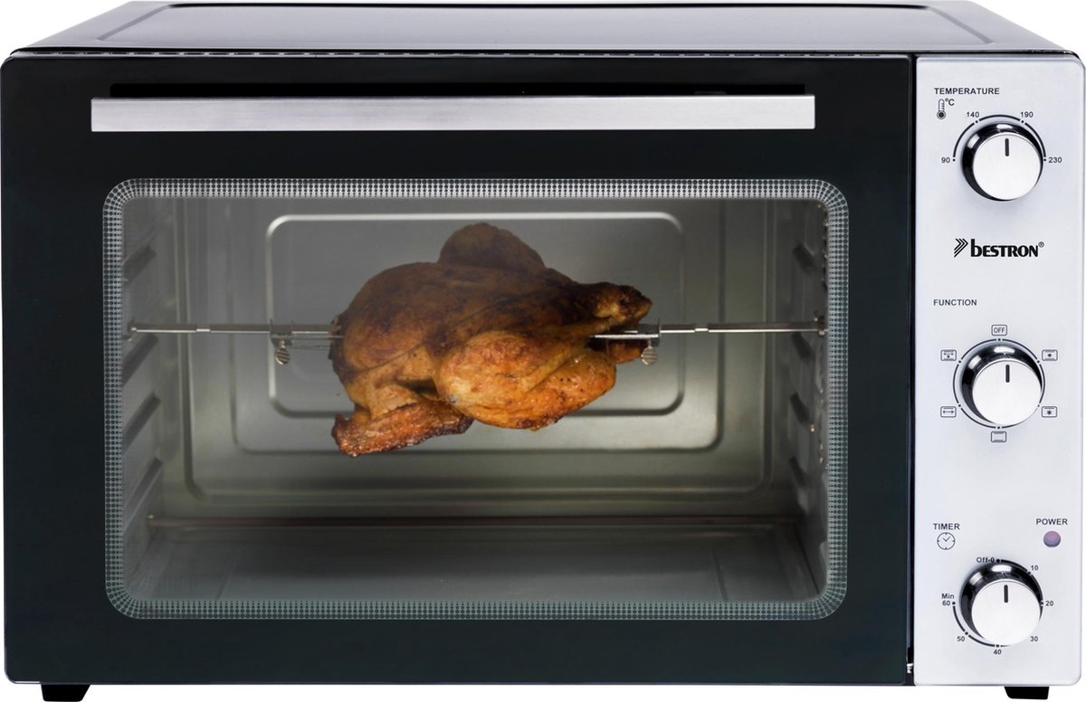 Bestron Vrijstaande oven AOV55 - Bakoven 2000W - 55L - Draaispit - RVS/Zwart - 5 jaar garantie – foto 7