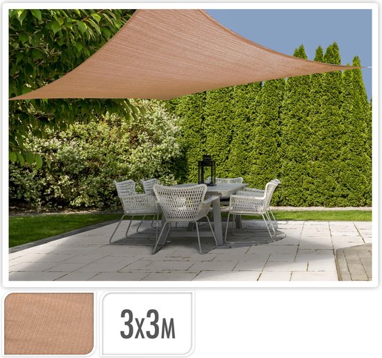 Schaduwdoek 3x3 meter – Snel geleverd
