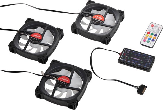 Controlador PWM CoolMoon ARGB de 4 pines, 5 V, 3 pines para ventilador de refrigeración de Controlador PWM CoolMoon ARGB de 4 pines, 5 V, 3 pines para ventilador de refrigeración de