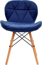 4Rico Scandinavische stoel QS-186 marineblauw fluweel