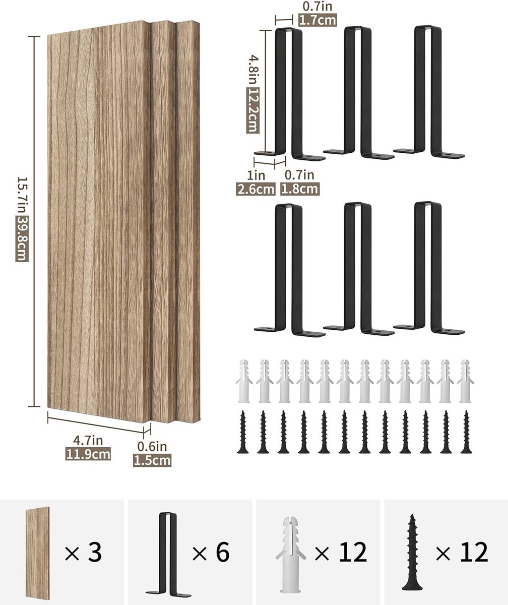 EUGAD Wandrek, 3-delige set, wit, zwevende plank, 60 x 7 x 20 cm, wandrek met belastbaarheid 15 kg/niveau, plankplank aan de muur, zwevend rek voor